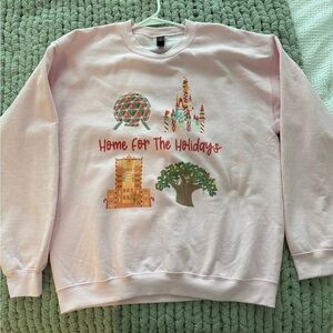Disney Light Pink Holiday Sweatshirt